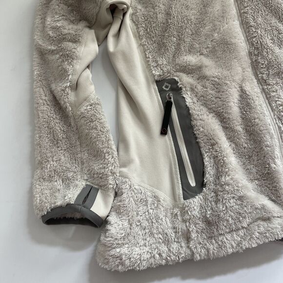 Adidas Jacket Super Trekking Fuzzy Sherpa Climawarm Neutral Outdoor Athleisure L - Picture 2 of 11